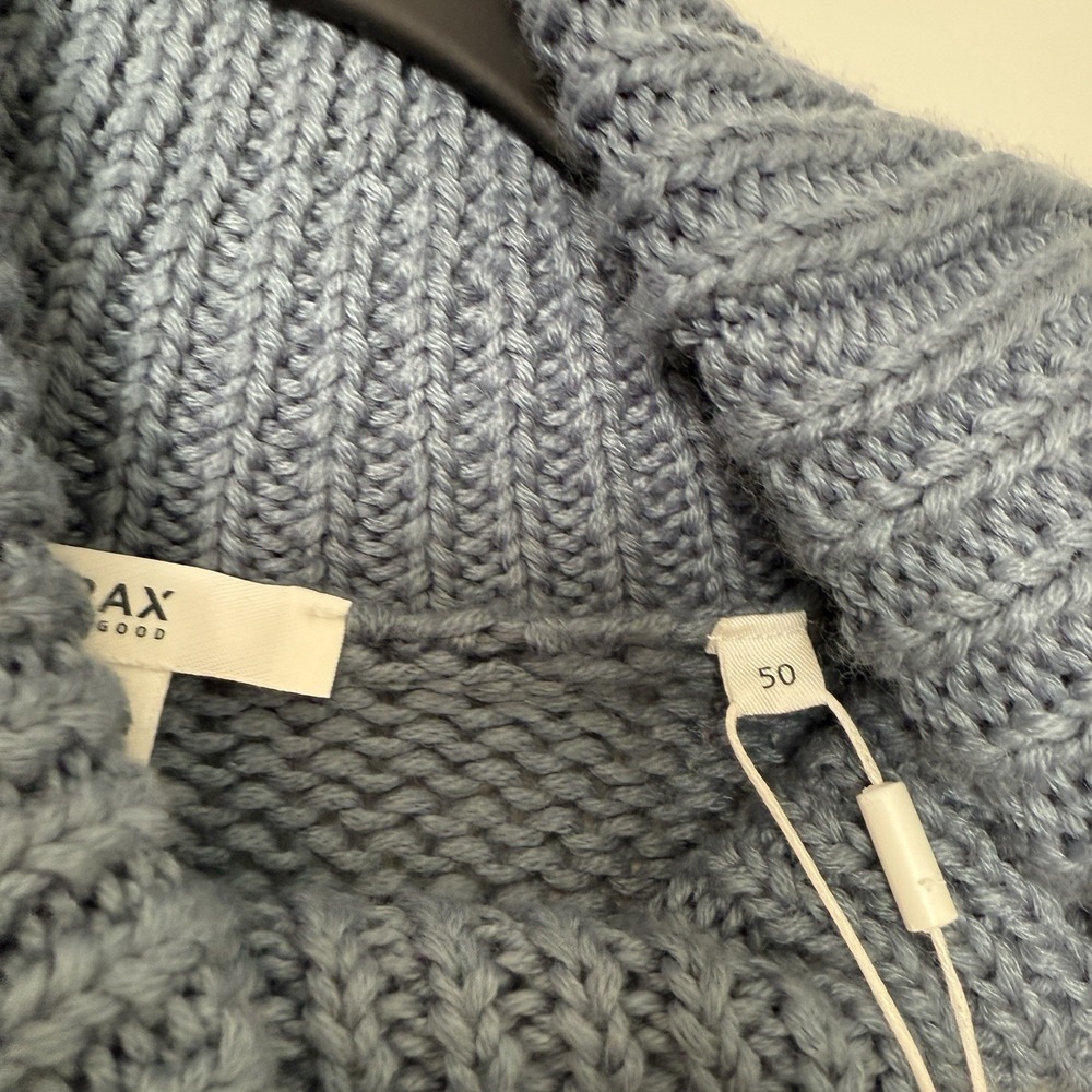 Brax Brian Cable knit Turtleneck Sweater NEW Wool Blend Size Large 50 Blue NWT - Picture 5 of 8
